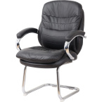 Конференц-кресло Комус Мебель (Easy Chair) 515 чёрное (экокожа, металл хромированный)